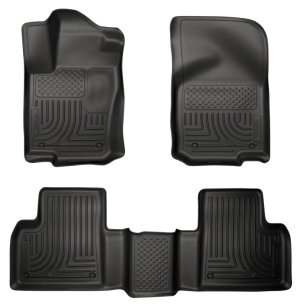 Mercedes-Benz M-Class Floor Liners - Front + Rear - Husky Liners - WeatherBeater Combo - Black - 2012